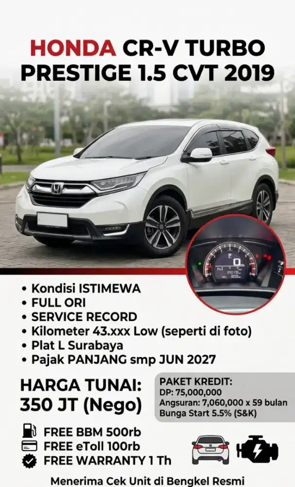 Honda CRV TURBO PRESTIGE 1.5 CVT 2019