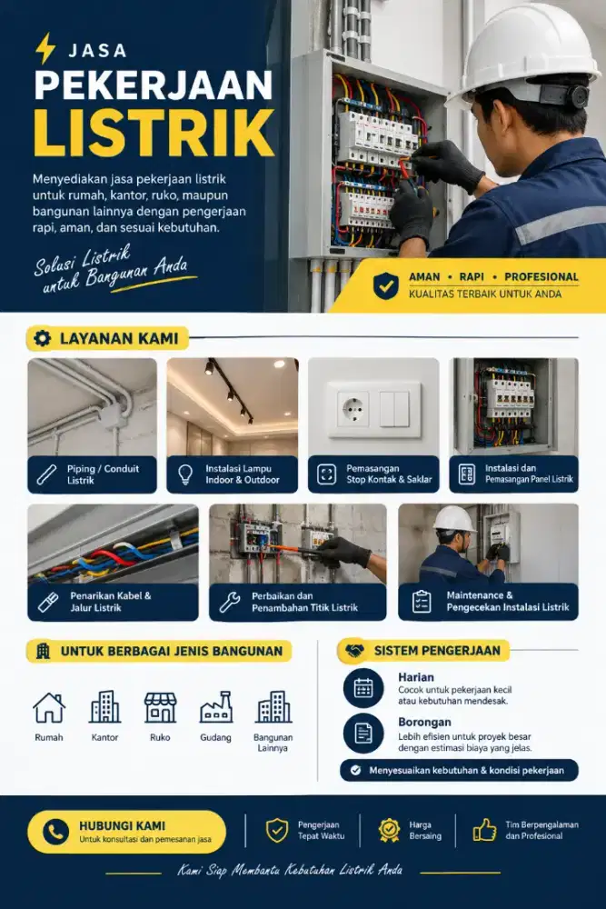 Tukang Listrik Harian / Borongan