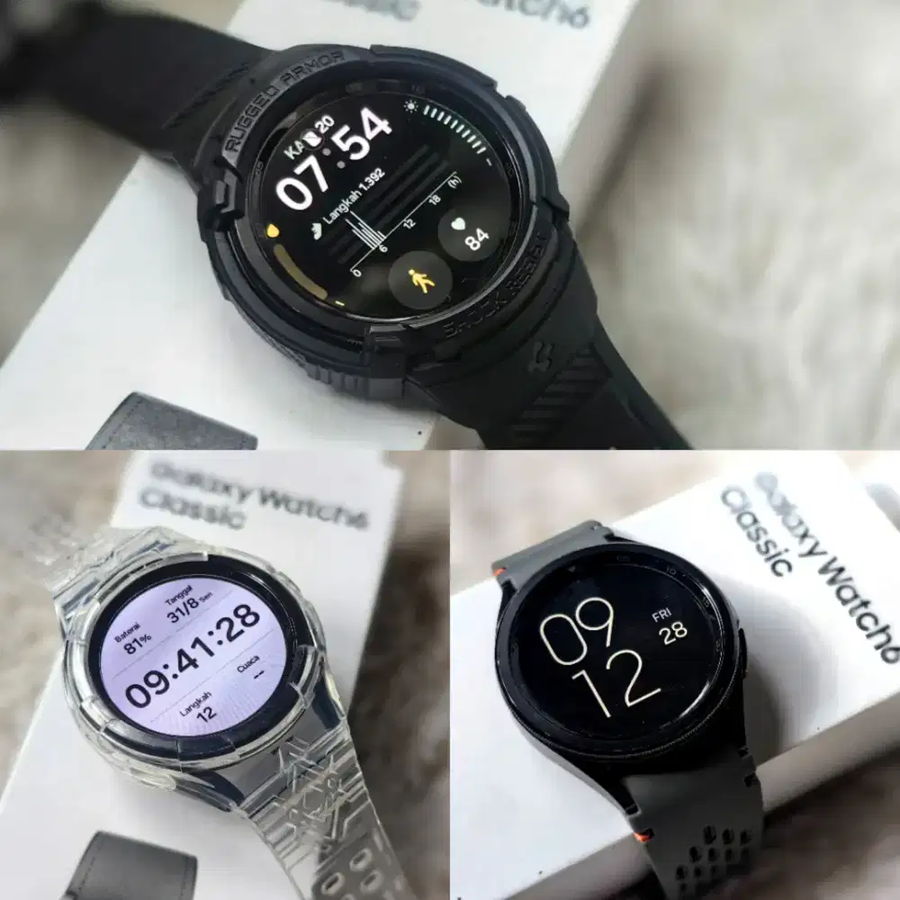 Samsung Watch 6 Classic 43mm + Case Spigen Armor Carbon + Case Ringke