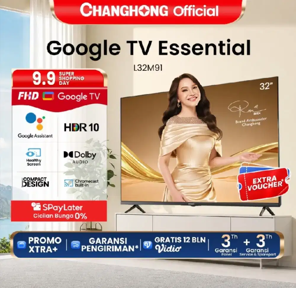 Changhong google tv 32 inch BARU