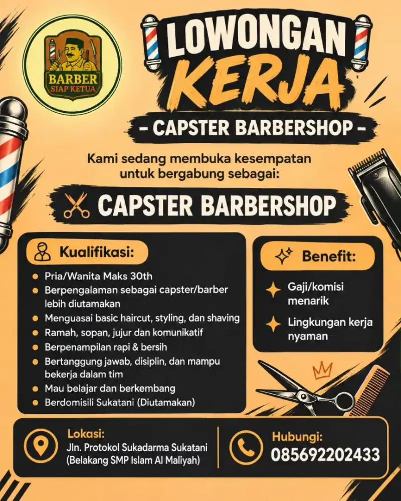 Lowongan kerja - Capster Barbershop
