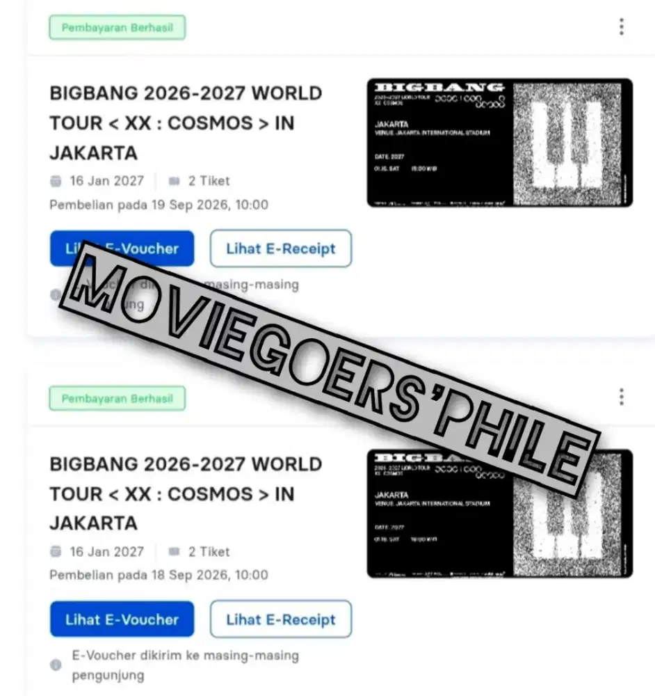 TIKET KONSER BIGBANG XX COSMOS IN JAKARTA, SABTU 16 JANUARI 2027 @ JIS