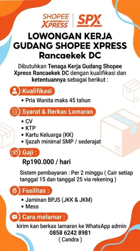 Lowongan Kerja Gudang Shopee Rancaekek DC