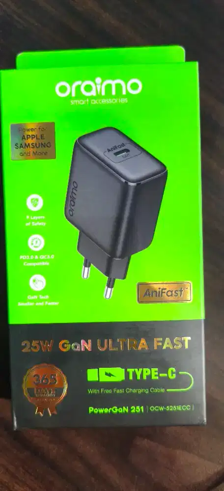 oraimo PowerGaN 251 25W GaN Fast Mini Charger Set