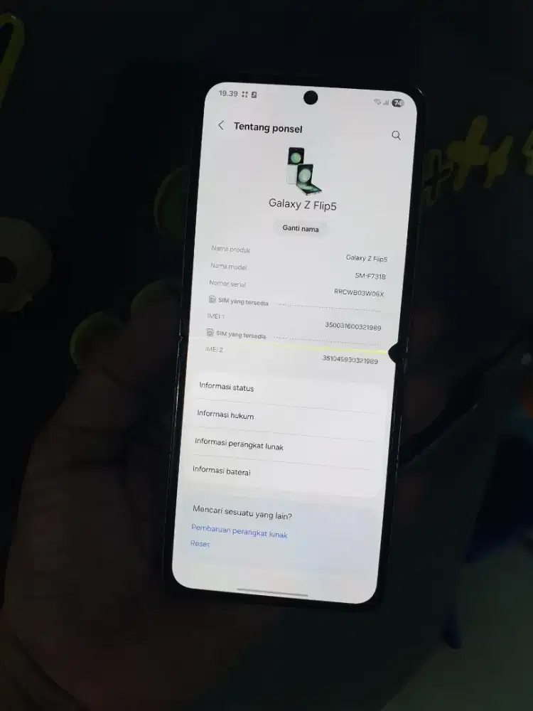 Zflip 5 masi mulus body dan mesin 8/128