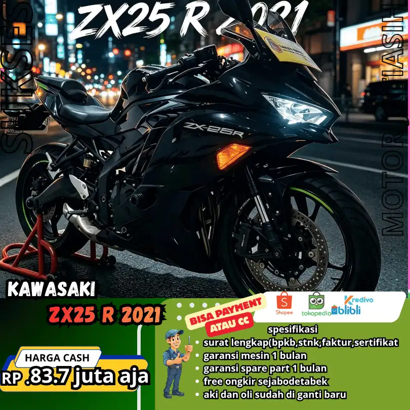KAWASAKI ZX25 R 2021 MOTOR AJIB TINGGAL GAS KM 14 RIBUAN SIAP MEJENG