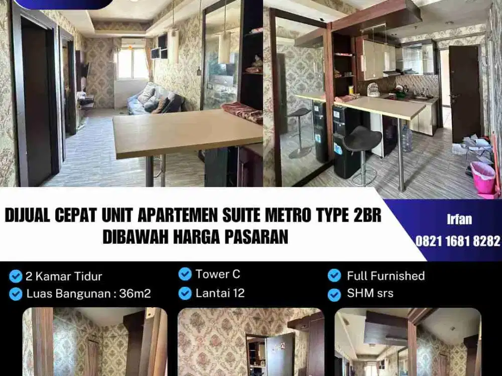 Dijual Cepat Unit Apartemen Suite Metro Type 2BR 
Dibawah Harga Pasaran