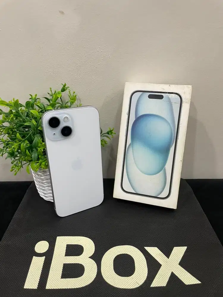 IPhone 15 128GB iBox Blue mulus Fullset Ori BH 85% 3Utool 98 Permanent
