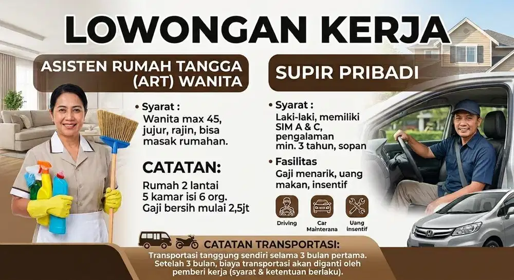 Perlu Cepat ART & Driver Majikan Langsung