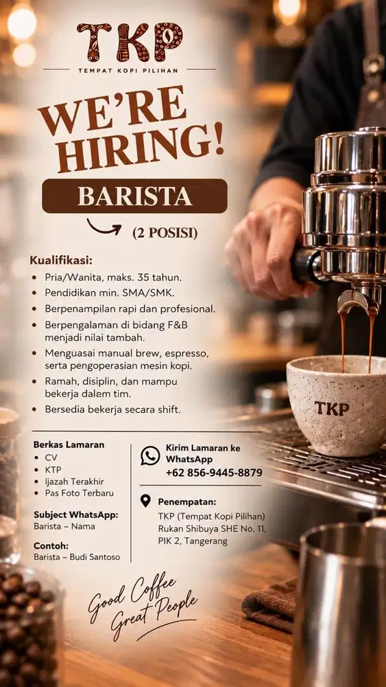 BARRISTA - 2 Posisi