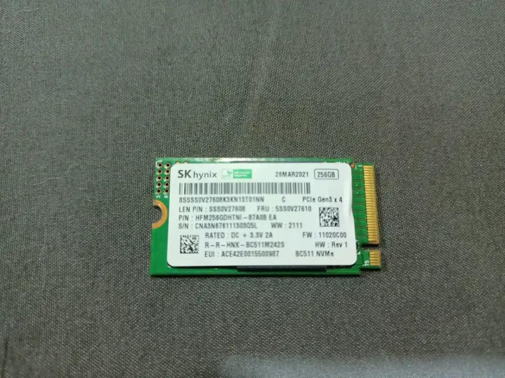 Dijual SSD Nvme SK Hynix tipe 2242 kapasitas 256 gb