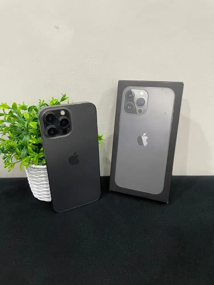 IPhone 13 ProMax 128GB Graphite mulus Fullset BH 100% Sinyal Permanent