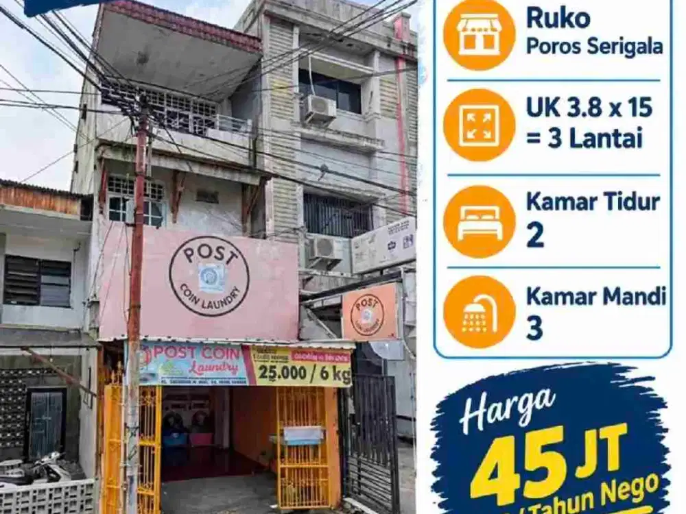 Disewakan Ruko 3 lt Jl. Serigala Makassar