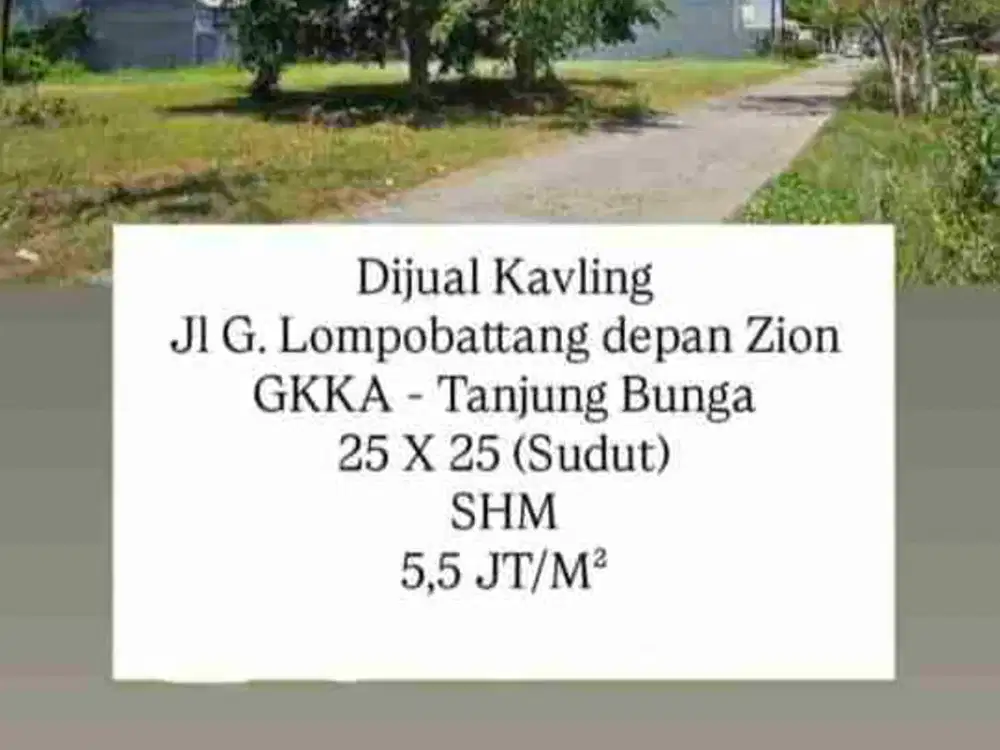 Dijual Kavling Jl. G. Lompobattang Tanjung Bunga Makassar