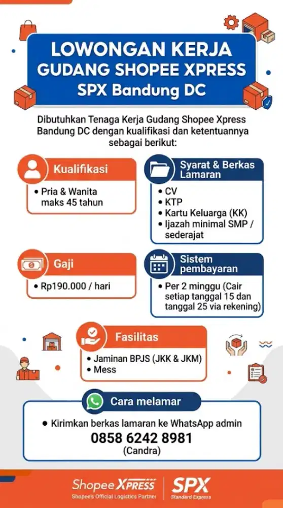 Lowongan Kerja Gudang Shopee Bandung DC