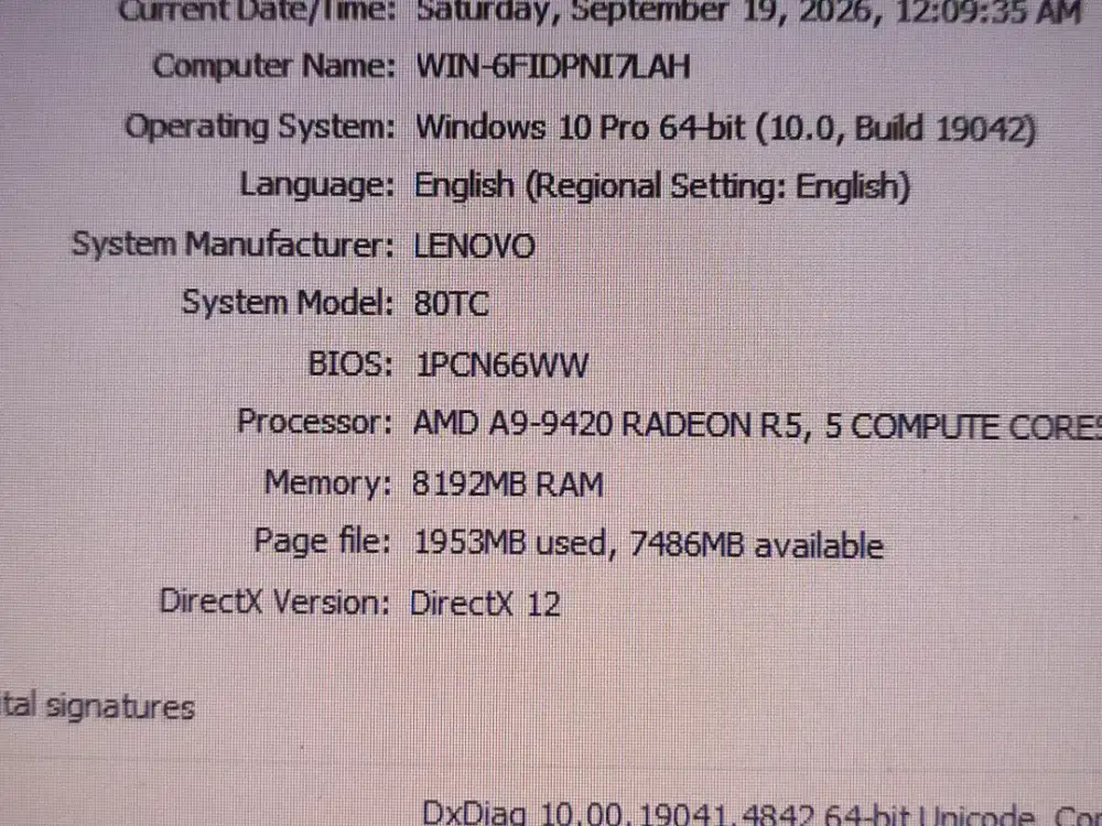 Lennovo v110 amd a9 9240