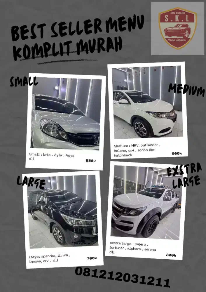 Salon mobil panggilan. Poles mobil panggilan. Detailing mobil