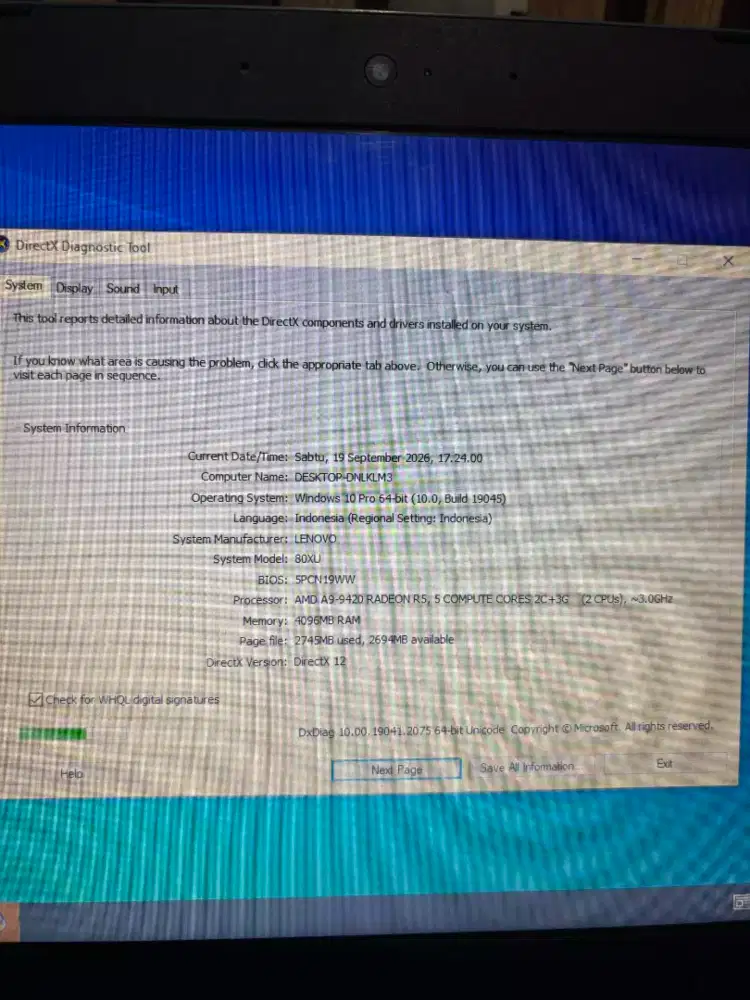Menjual laptop lenovo