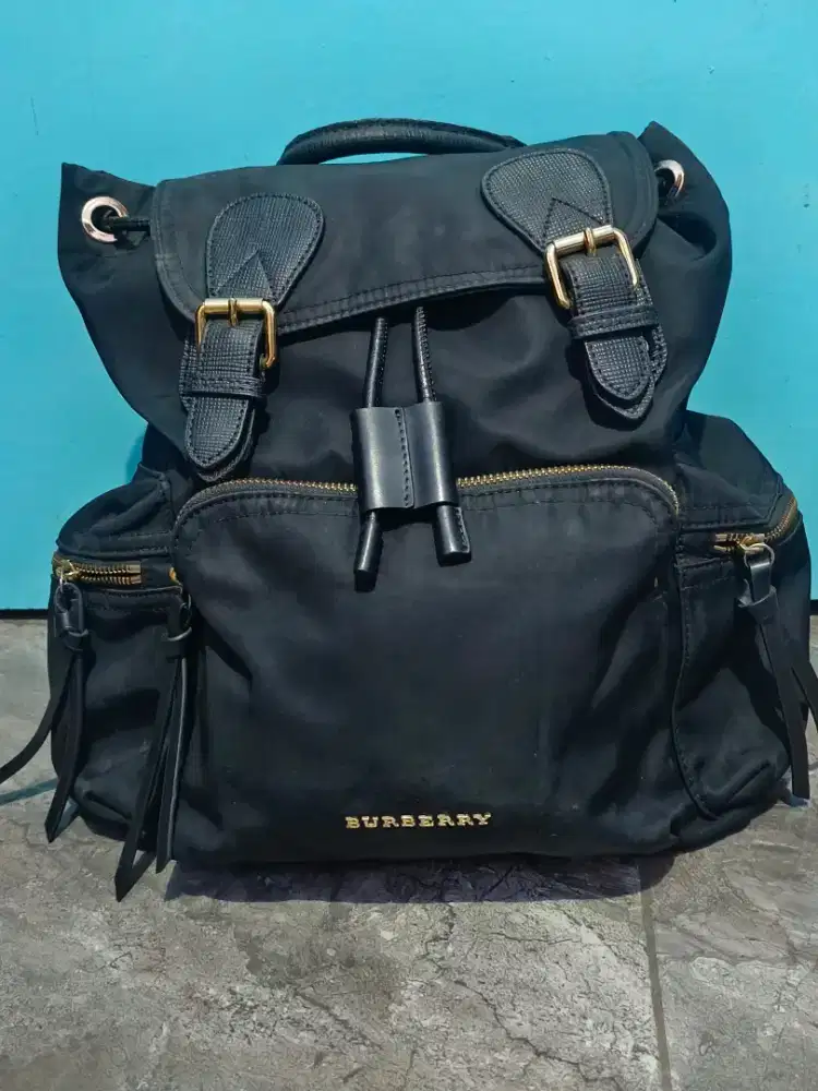 Tas Ransel Burberry Black nylon Rucksack back pack bag  England