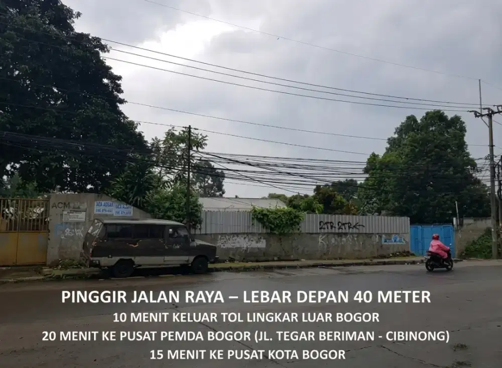 Dijual Murah tanah gudang Bogor utara jalan Raya pemda dkt toll