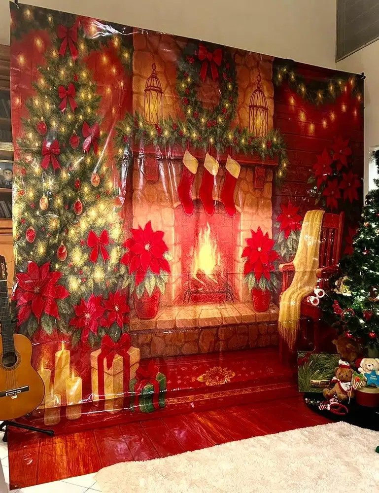 3mx3.5m. Backdrop Natal / Christmas Photo Booth – Kondisi Bagus