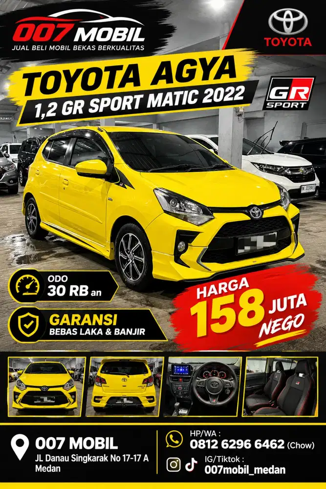 Toyota Agya 1,2 GR Matic 2022,2021,2020, Brio 2019,2020