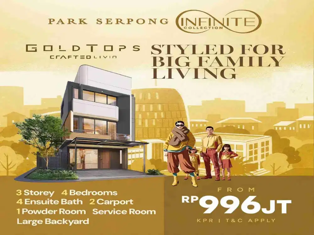 Dijual Rumah Park Serpong Infinite Collection - 6 Pilihan Tipe Start 330JT s/d 996JT - Cicilan 2 Jutaan - Cluster Terbaru di Legok Tangerang