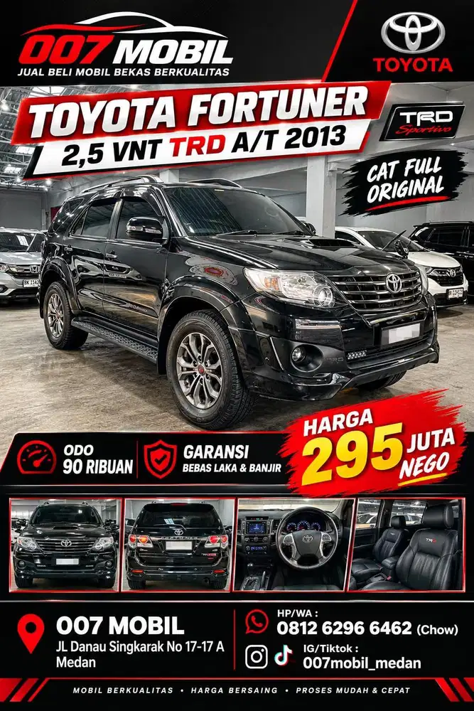 (Full ORI) Toyota Fortuner 2,5 VNT TRD Matic 2013,2014,2015,Pajero