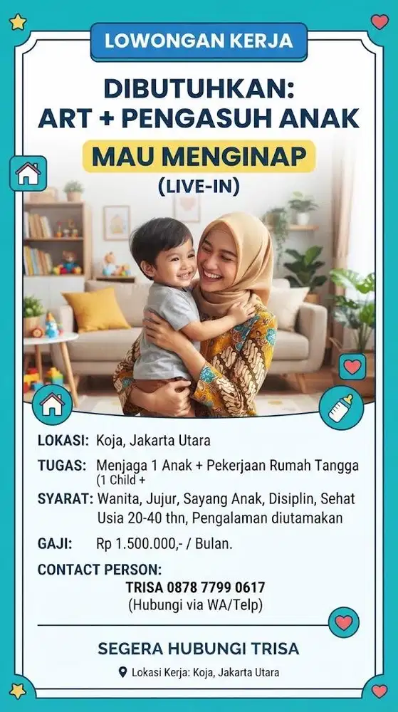 lowongan kerja baby sister nyambi art