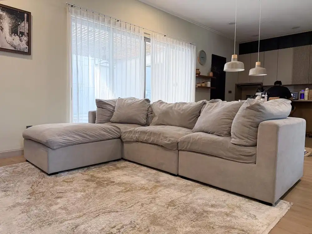 Sofa Pouffie Claude 3 Seater + Ottoman