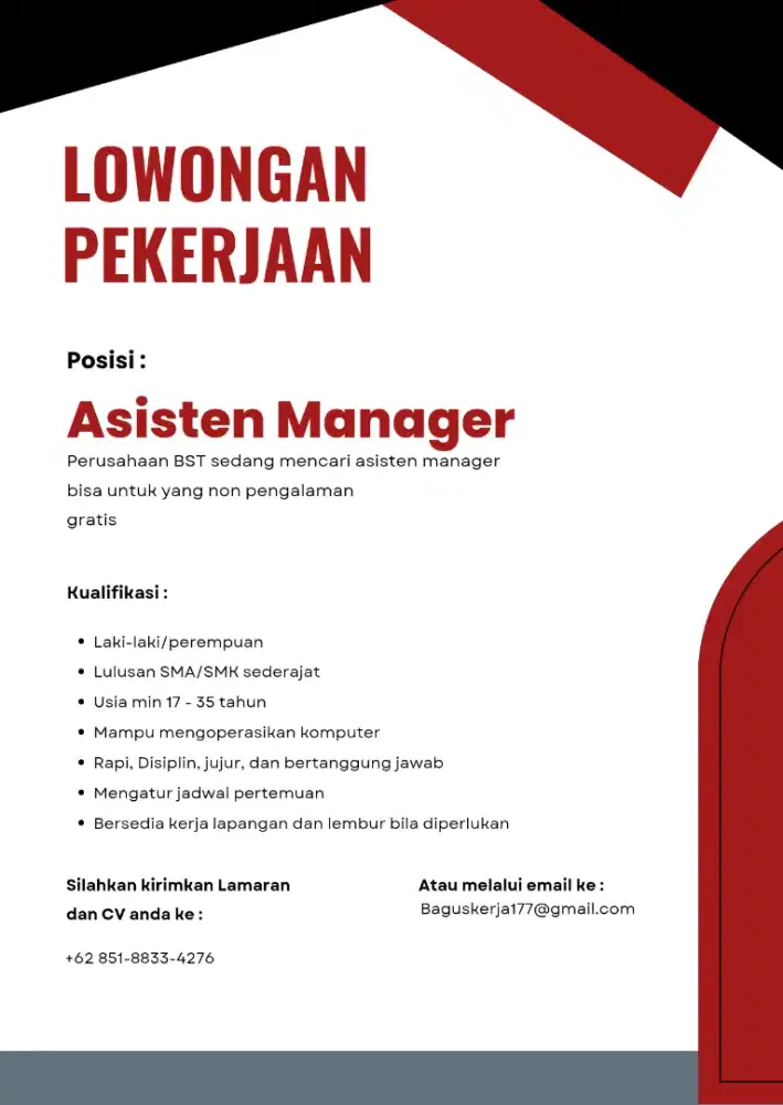 BUKA LOKER UNTUK PENGALAMAN/NON PENGALAMAN