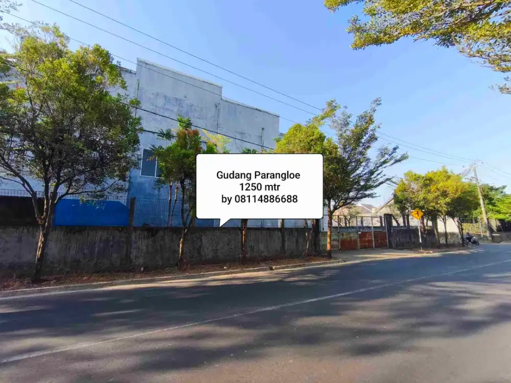 Gudang Sewa Parangloe 1250 mtr Siap Pakai 1250