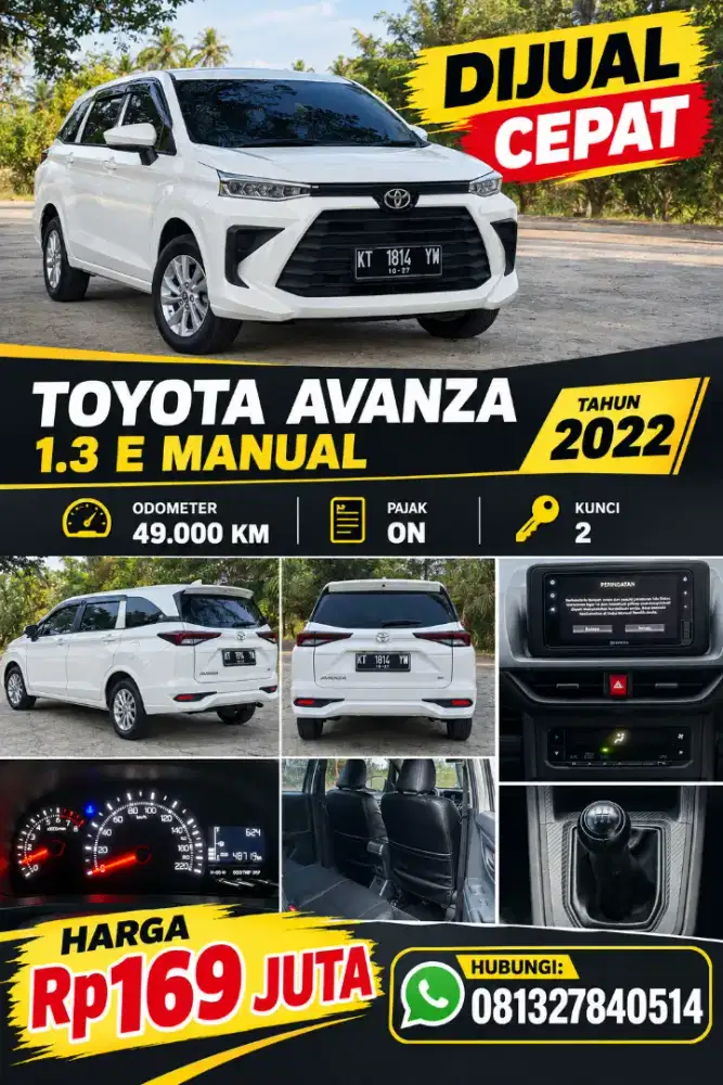 Avanza 1.3 E manual low Kilometer