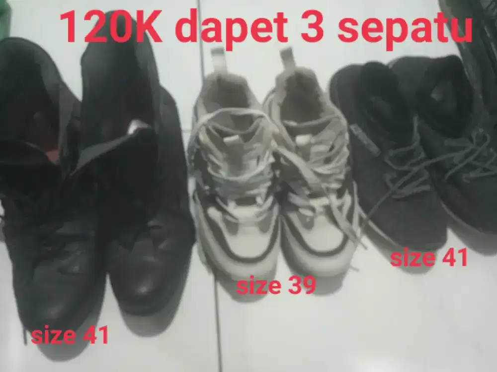 3 sepatu second 120K