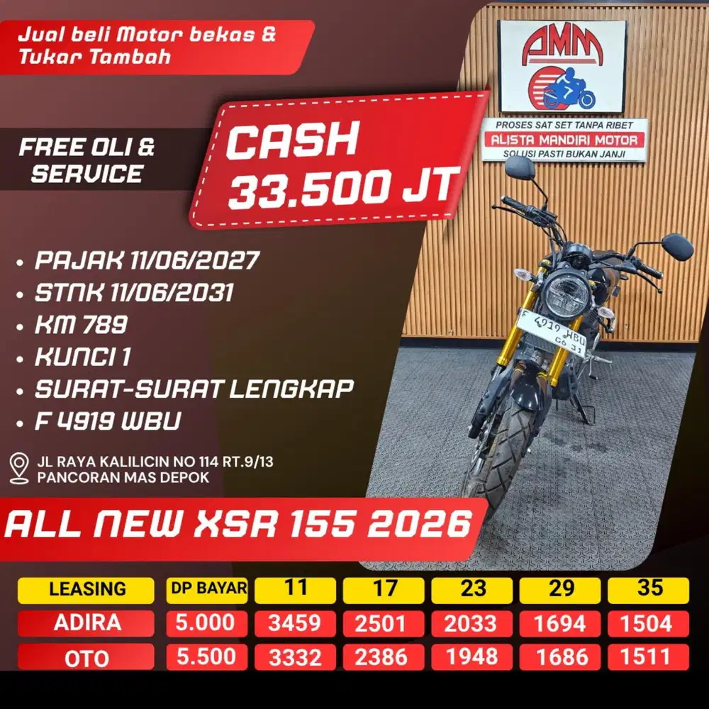 ALL NEW XSR 155 2026 PAJAK HIDUP CASH ONLY ALISTA