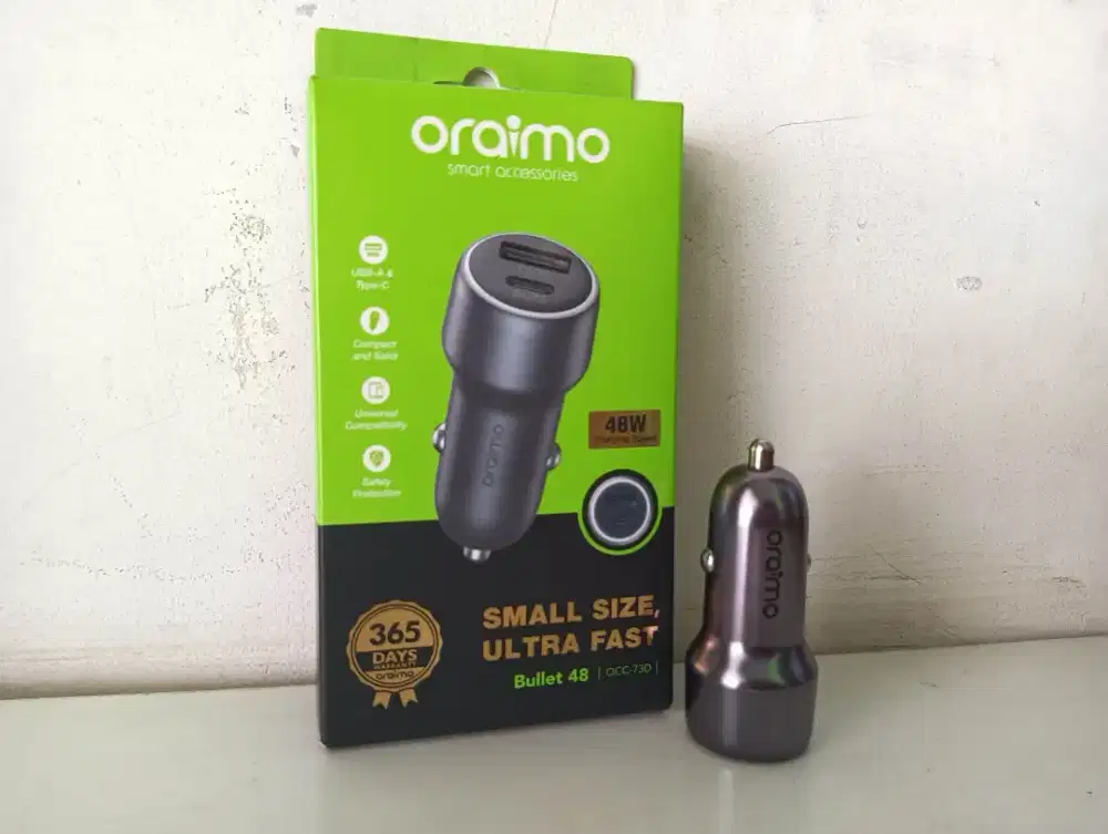 Oraimo Bullet 48 Ultra Fast Car Charger Dual Ports – OCC-73D