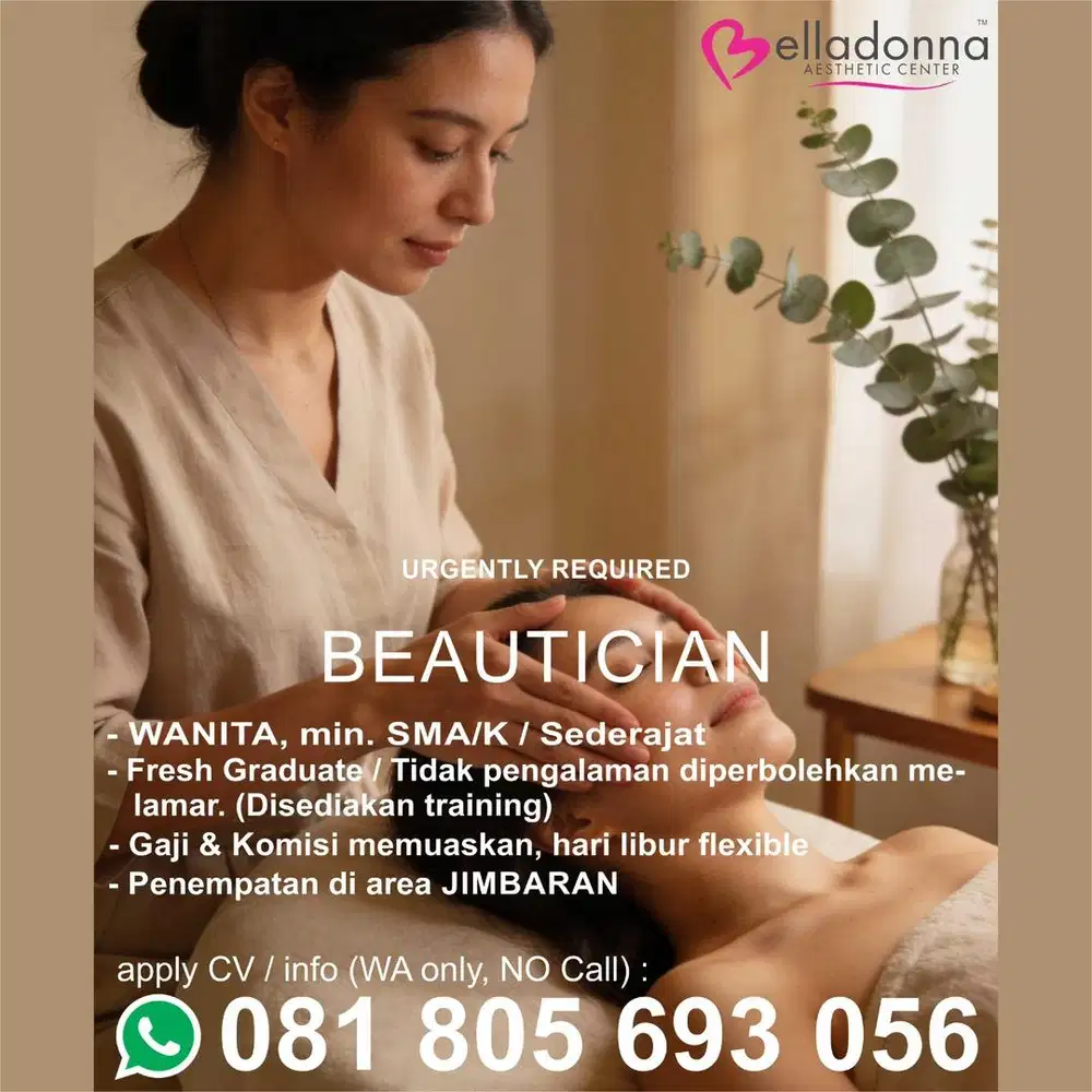 Beautician Klinik Kecantikan di Jimbaran Bali