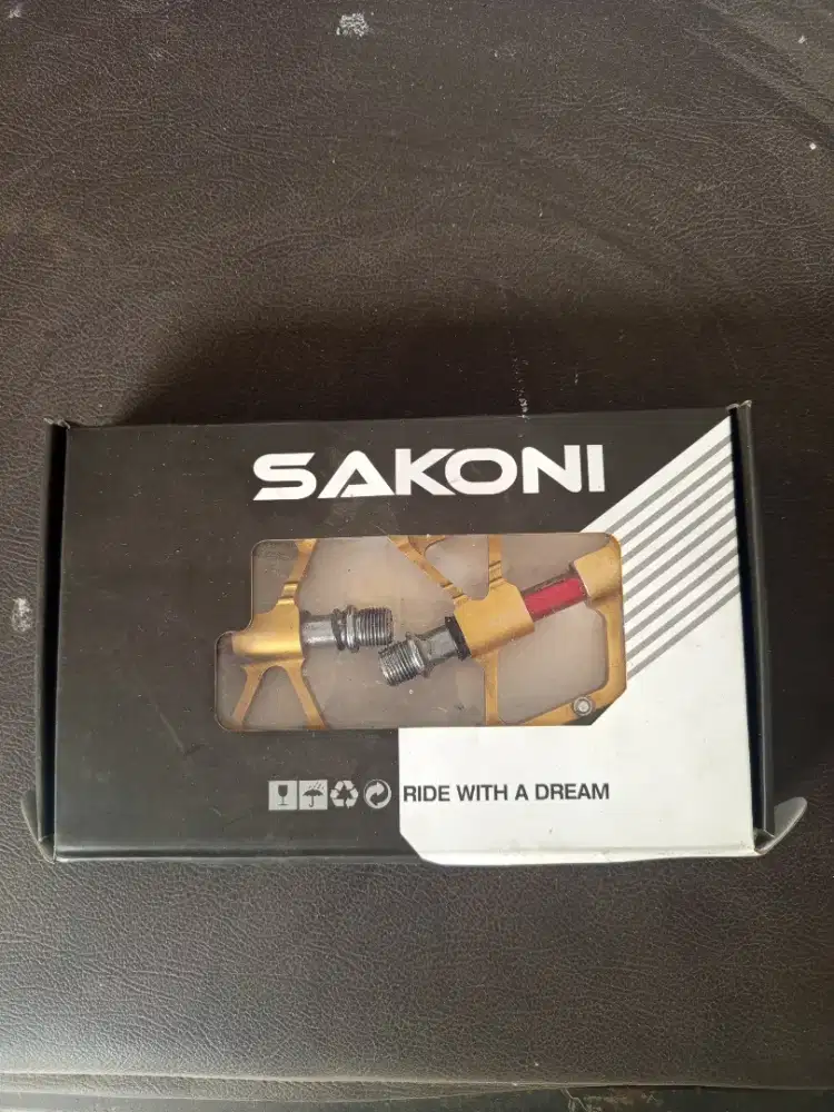 Pedal Sepeda Alloy 3 Bearing SAKONI (Gold-Red)