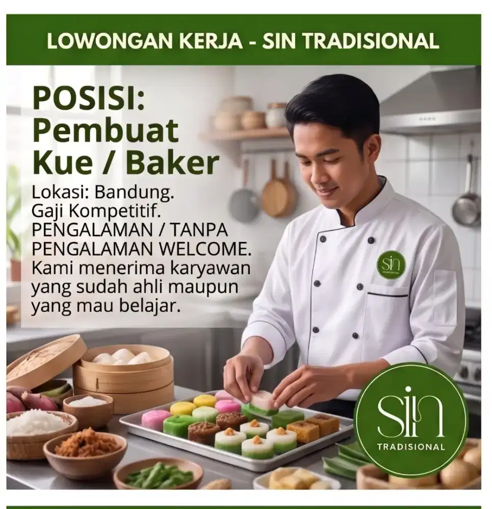 Lowongan kerja Kue Basah Tradisional(ada Tempat Tinggal)Bandung