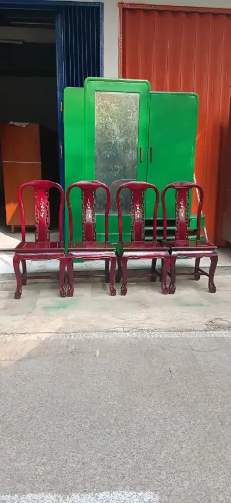 Set kursi cina oriental 4 kursi utuh mulus masih kokoh terawat