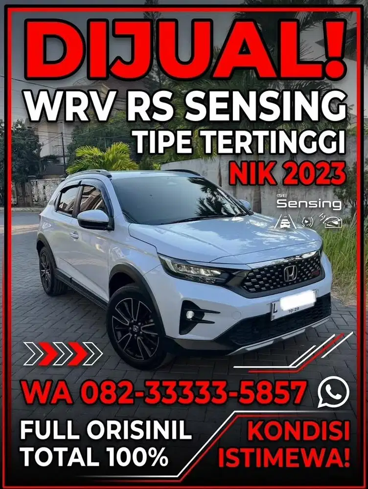 Full Ori WRV RS sensing 2023 (L) tg1 dr baru WR-V tipe tertinggi
