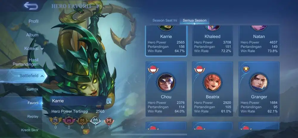 AKUN MLBB EX IMMORTAL