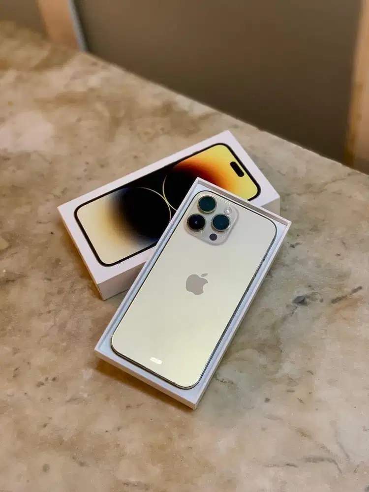 Iphone 14 Pro Max 128gb Gold IBOX Mulus Normal Malang Batu