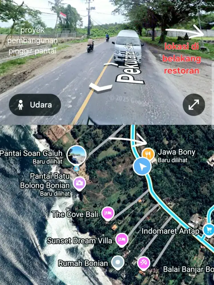 Tanah 3 are murah strategis dekat pantai, villa villa, indomaret,