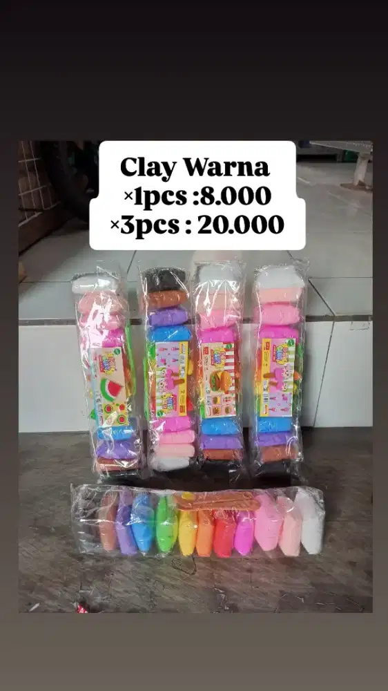 Mainan anak clay warna warni