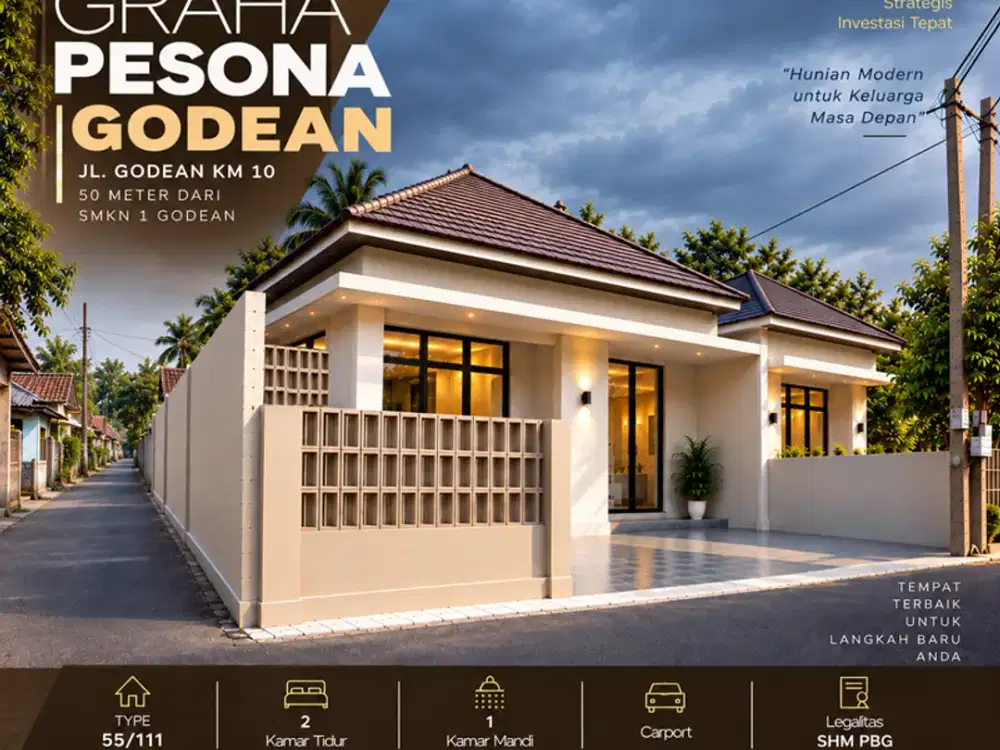 Graha Pesona Godean Rumah Limasan Modern dekat PASAR GODEAN  & SMKN 1 Godean
