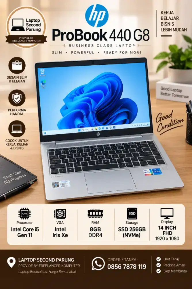 HP.PROBOOK 440 G8 - I5 GEN 11 - INTEL IRIS XE - 8/256