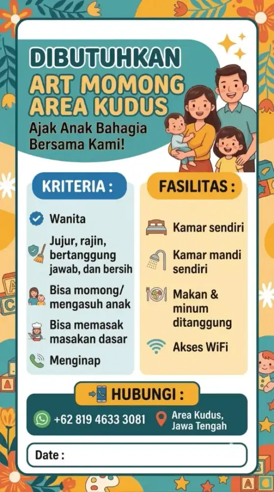 Dicari Art baby sitter momong kudus kota