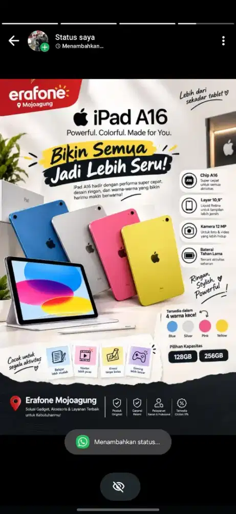 ipad a16 11 garansi ibox