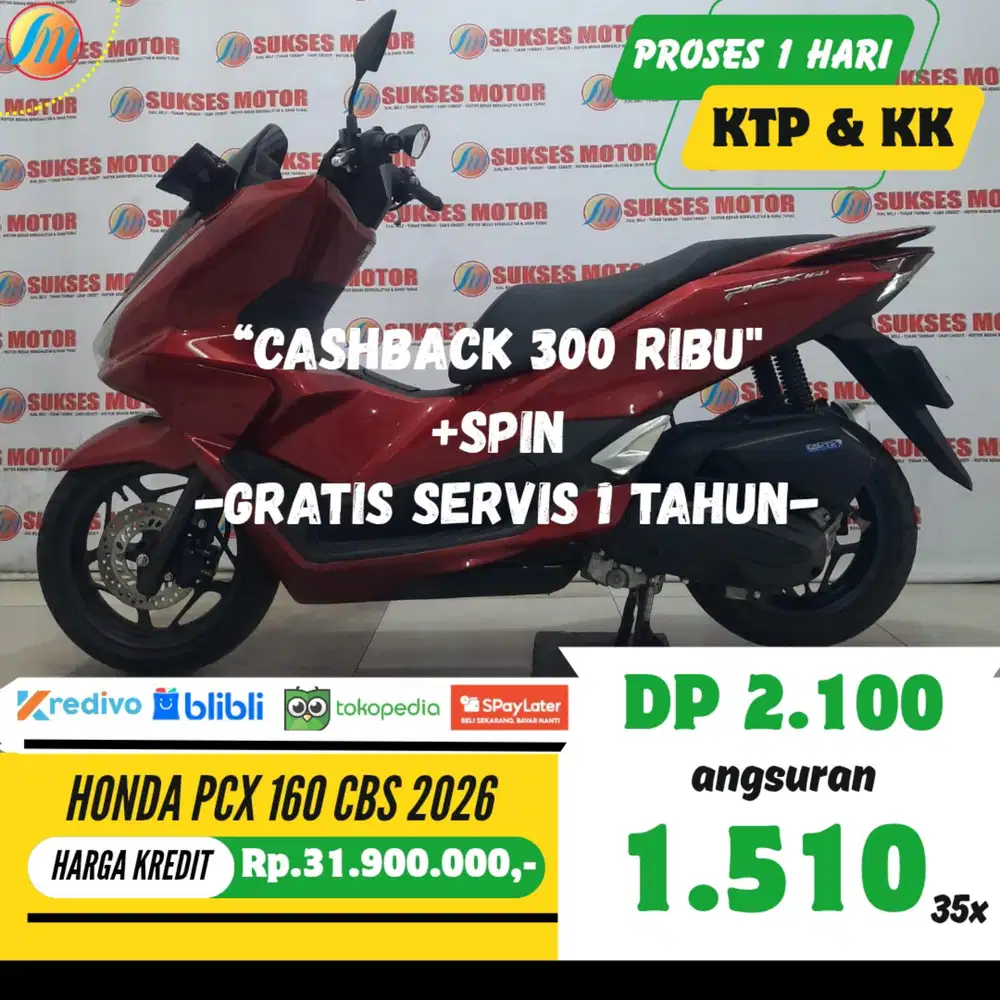 HONDA PCX 160 CBS 2026 SEKEN KREDIT DP 2,1JUTA ANGSURAN TERJANGKAU
